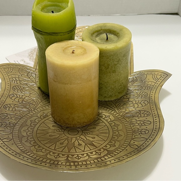 BOHO HAMSA HAND Metal Decorative Tray Catchall Fruit Tray Handcrafted in India - Picture 15 of 17